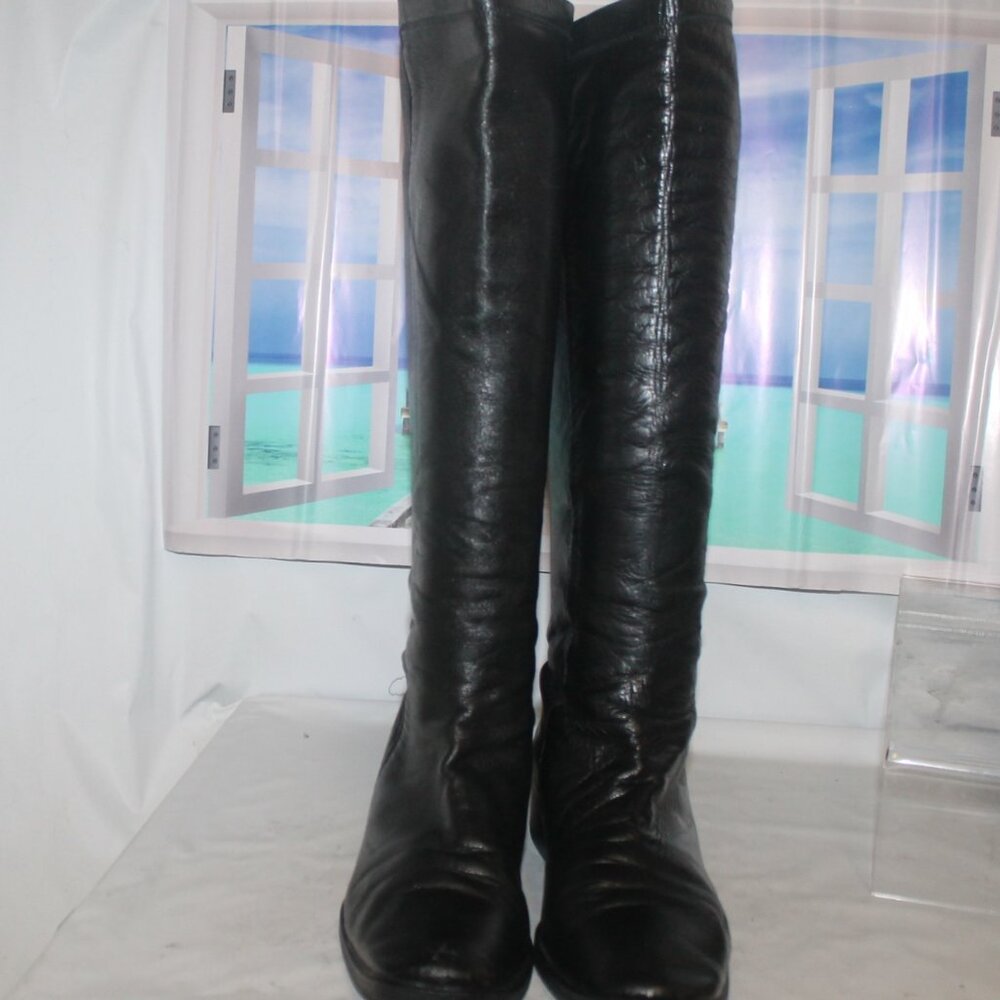 $498 Cole Haan Made in Italy Stretch Leather Tall Knee High Boots Sz 8 - Picture 4 of 13